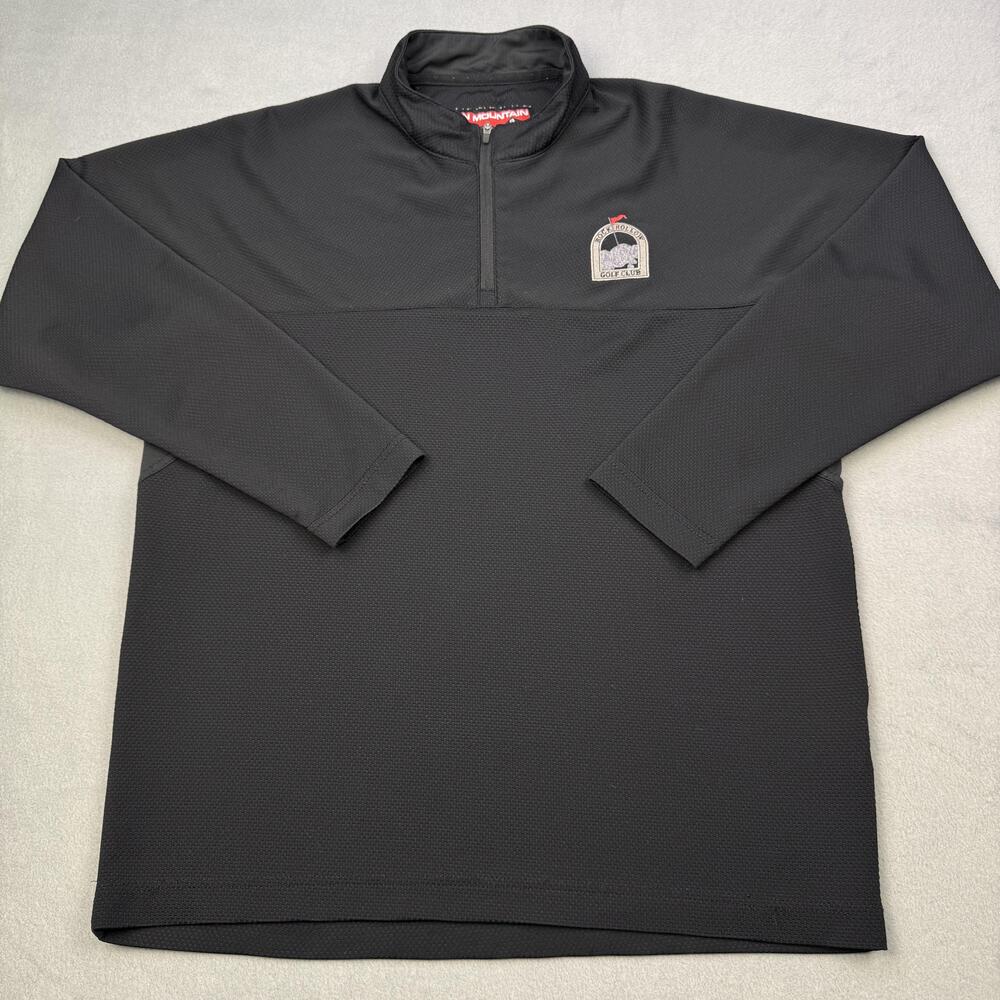 Sun Mountain Pullover Jacket Mens Medium Black 1/4 Zip Golf Rock Hollow Club
